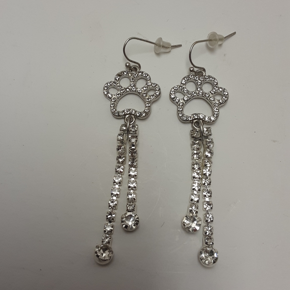 PAW RHINESTONE EARRINGS